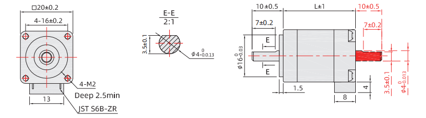 20mm步进電(diàn)机尺寸图