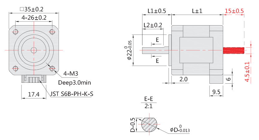 35步进電(diàn)机外形尺寸图